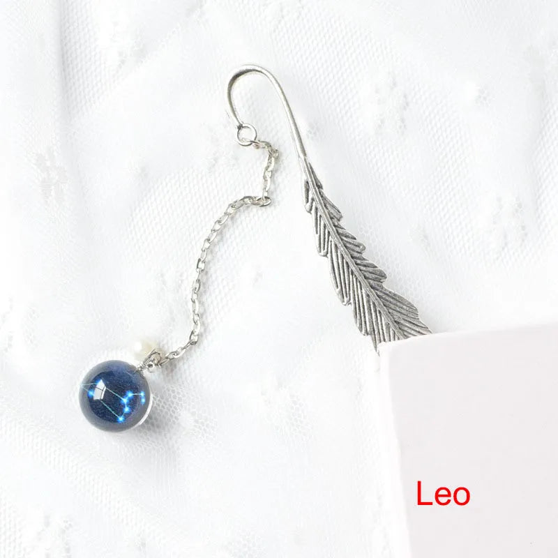 Luminous Libra Constellations Metal Bookmark – Cute Round Bookmark for Astrology Lovers