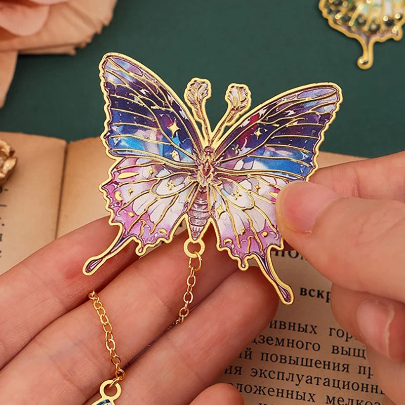 Retro Butterfly Bookmark in Yellow Golden with Unique Design