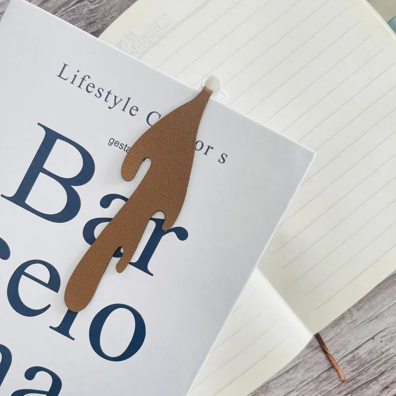 Black Leather Spilled Coffee Corner Bookmark – Fun and Stylish