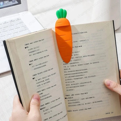 Silicone 3D Stereo Book Marks Cute Creative Carrot Bookmark for Kids DIY Decoration Gift Stationery School Office Supplies