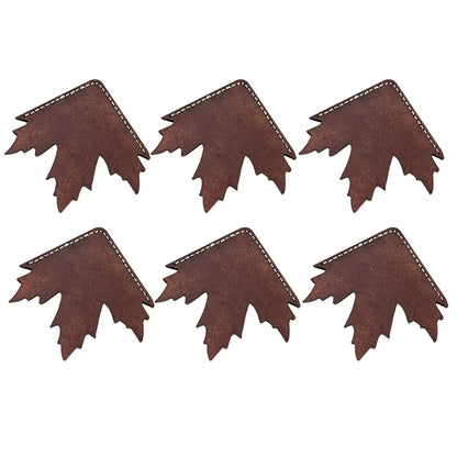 6PCS PU Leather Maple Leaf Bookmarks