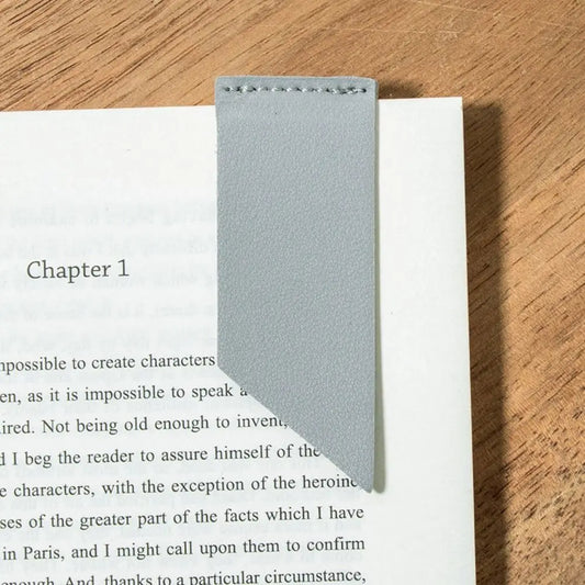 Vintage PU Leather Magnetic Bookmark in Grey