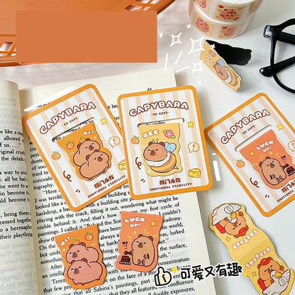 60 Pcs Kawaii Capybara Magnetic Bookmarks