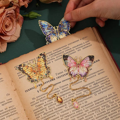 Retro Butterfly Bookmark in Yellow Golden with Unique Design