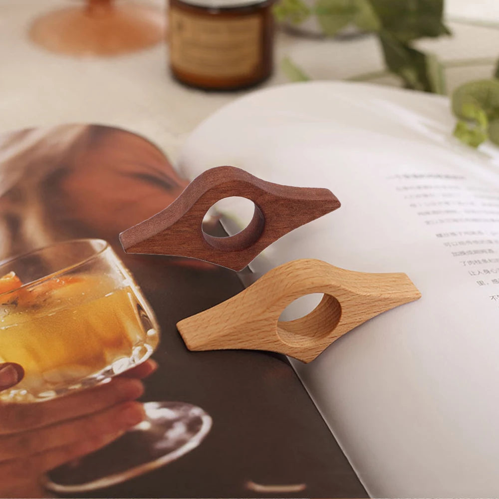 Wooden Thumb Bookmark – Walnut One-Handed Page Holder for Easy Reading