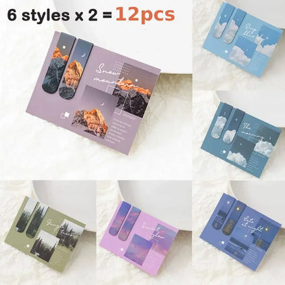 12pcs Magnetic Bookmarks Book Markers Beautiful Nature Page Markers Magnetic Clip Gifts for Women Students Teachers Book Lovers