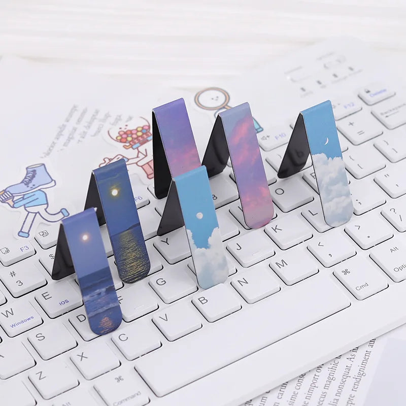 Fantasy Sky Magnetic Bookmarks Set – Elegant and Scenic Book Page Markers