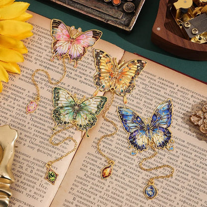 Retro Butterfly Bookmark in Yellow Golden with Unique Design