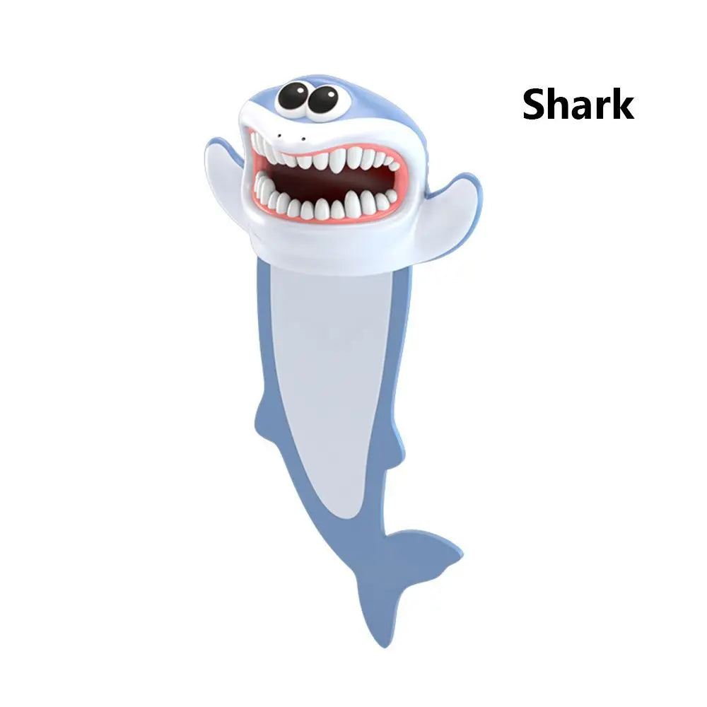 3D Shark Ocean Series Bookmark – Cute Cartoon PVC Page Marker