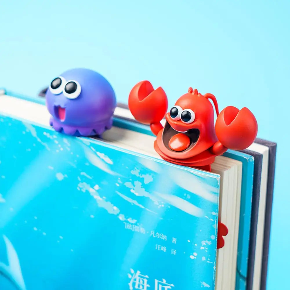 Cartoon Lobster 3D PVC Bookmark – Fun Animal Page Marker for Kids & Students