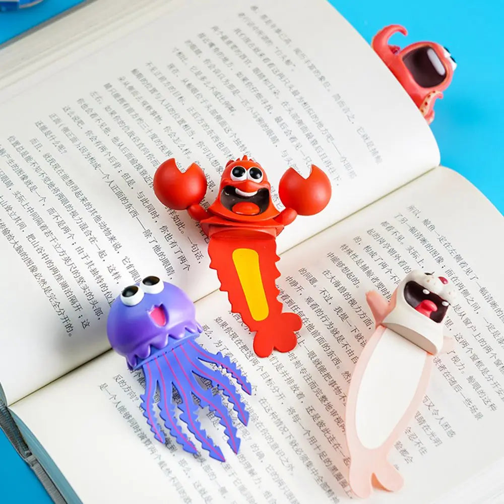 Cartoon Seal 3D PVC Bookmark – Cute Animal Page Marker for Kids & Students