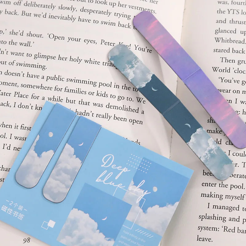 Misty Fantasy Scenery Magnetic Bookmarks (Set of 2) – Perfect for Book Lovers