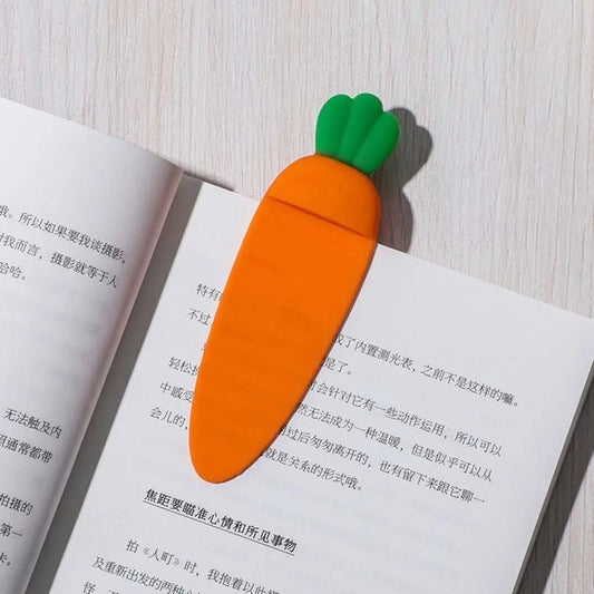 Silicone 3D Stereo Book Marks Cute Creative Carrot Bookmark for Kids DIY Decoration Gift Stationery School Office Supplies