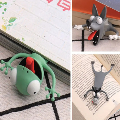 3D Wolf Bookmark – Cute Cartoon PVC Page Marker