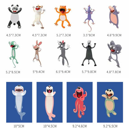 3D Mouse Ocean Series Bookmark – Cute Cartoon PVC Page Marker