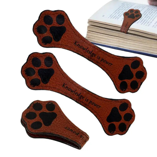 Dog Paw Magnetic Leather Bookmarks