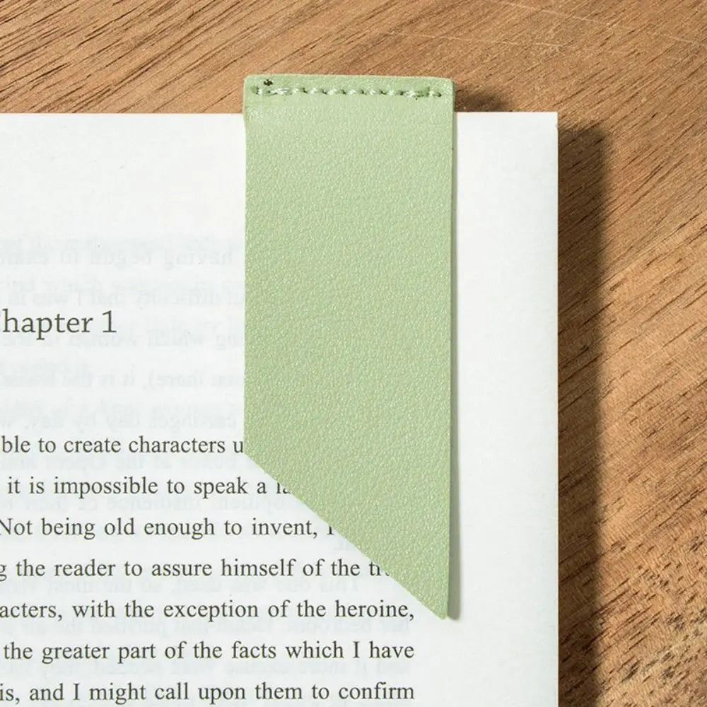 Vintage PU Leather Magnetic Bookmark in Green