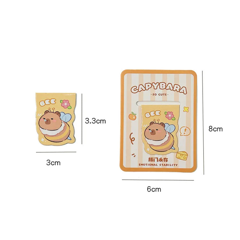 60pcs Kawaii Capybara Magnetic Bookmarks