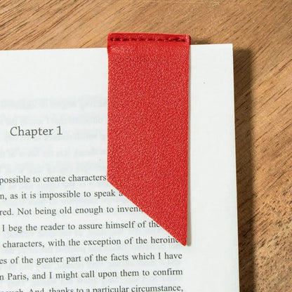 Vintage PU Leather Magnetic Bookmark in Red