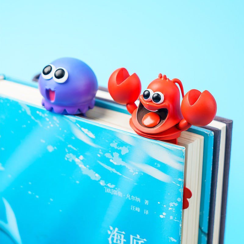 3D Lobster Ocean Series Bookmark – Cute Cartoon PVC Page Marker